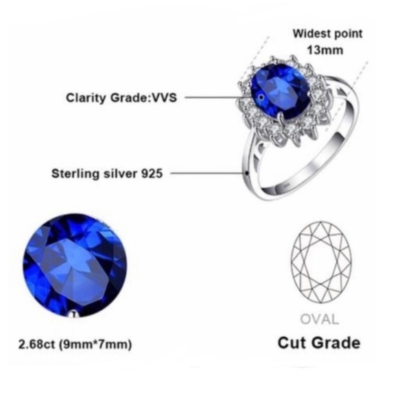 2.6 CT Blue Sapphire Ring - Picture 5 of 5